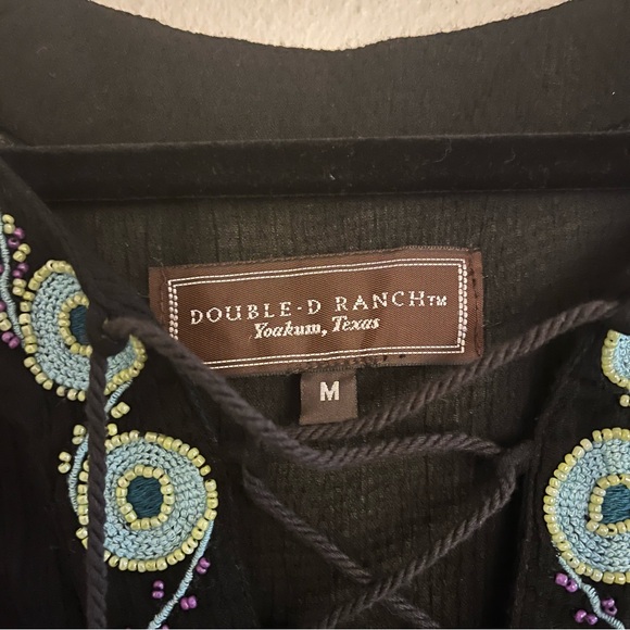 Double D Ranchwear Buffalo Grass Top Black Boho - Picture 9 of 10